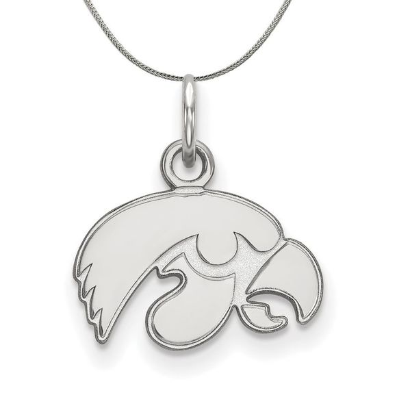 Sterling Silver U of Iowa XS (Tiny) Pendant Necklace - 20 Inch - Picture 1 of 7